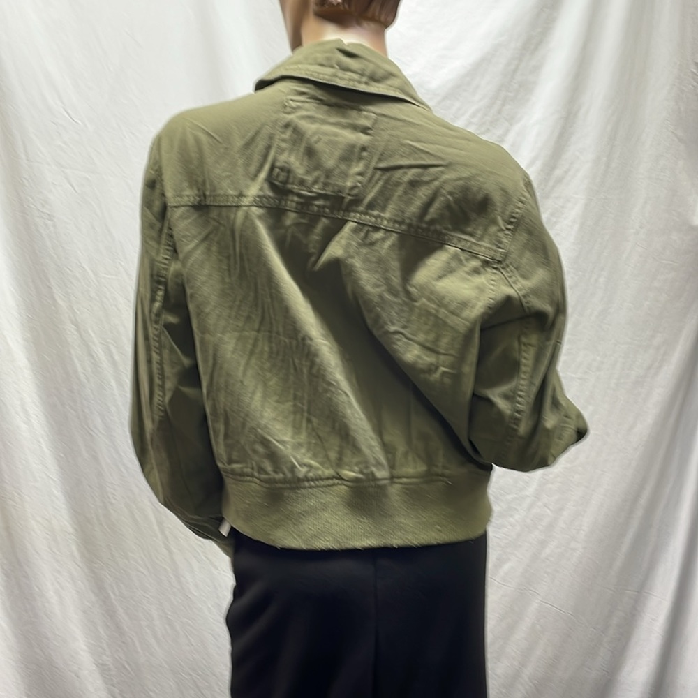 Reserve Fairfax Women's Army Green Full Zipper Cropped Jacket NWT - Picture 7 of 10